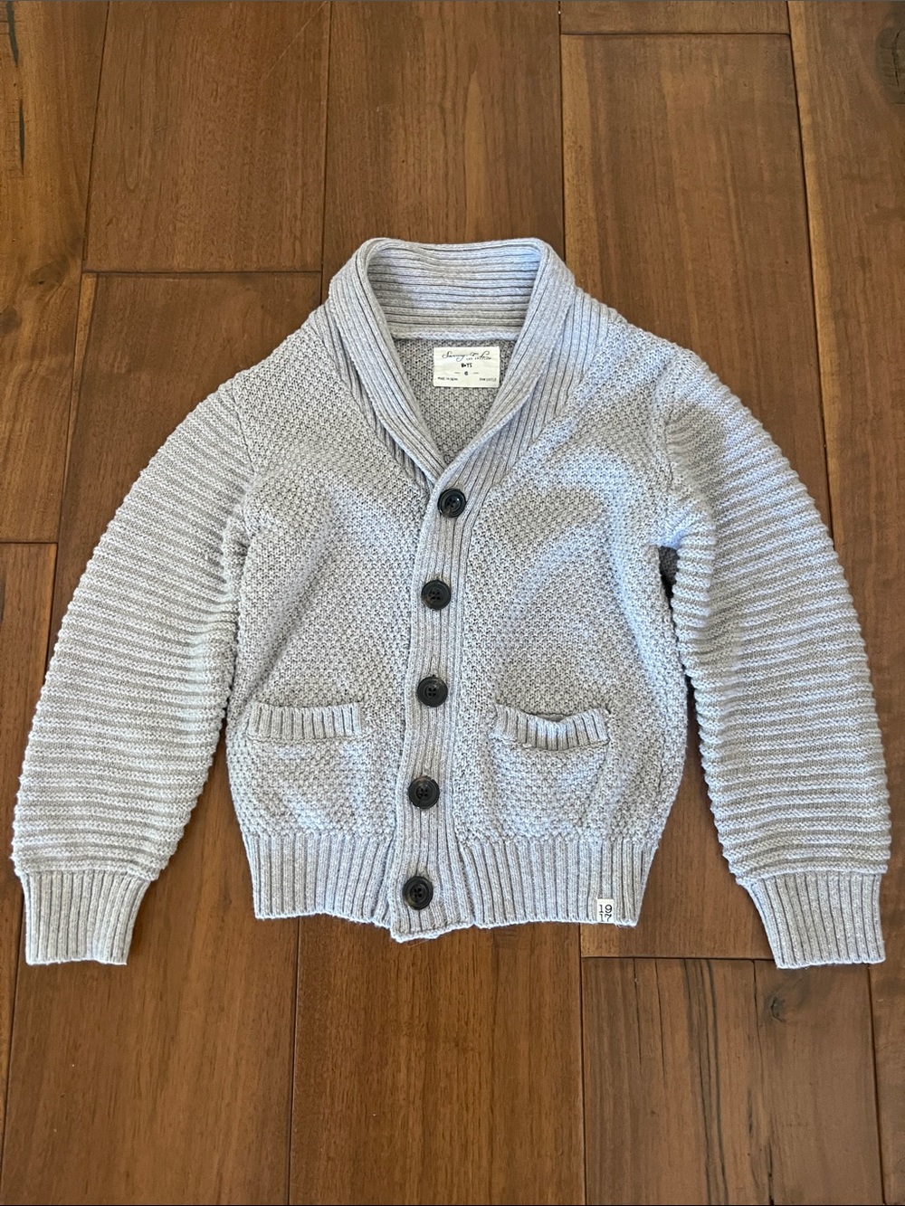 Sovereign Code Light Gray Shawl-Collar Cardigan